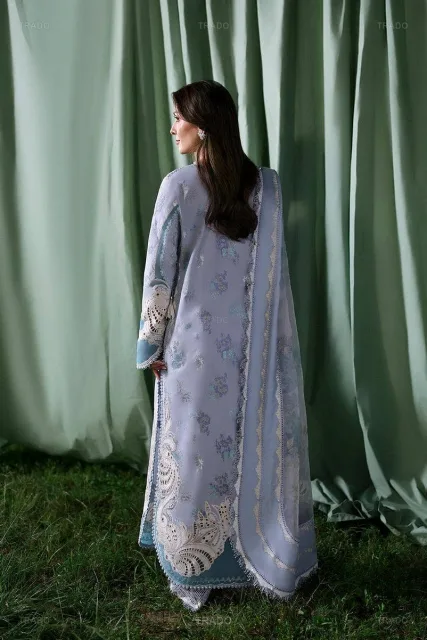 Afrozeh Suit upata: Organza Lilac for Sale in Lahore